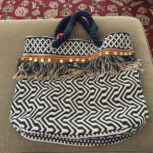 Extra Large Nalini Woven Rope Tote Bag Beautiful Condition (TD)
